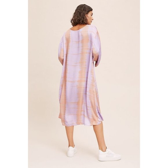 Anthropologie Norblack Norwhite Sonne Purple Gold Kaftan Dress Medium - Picture 10 of 11